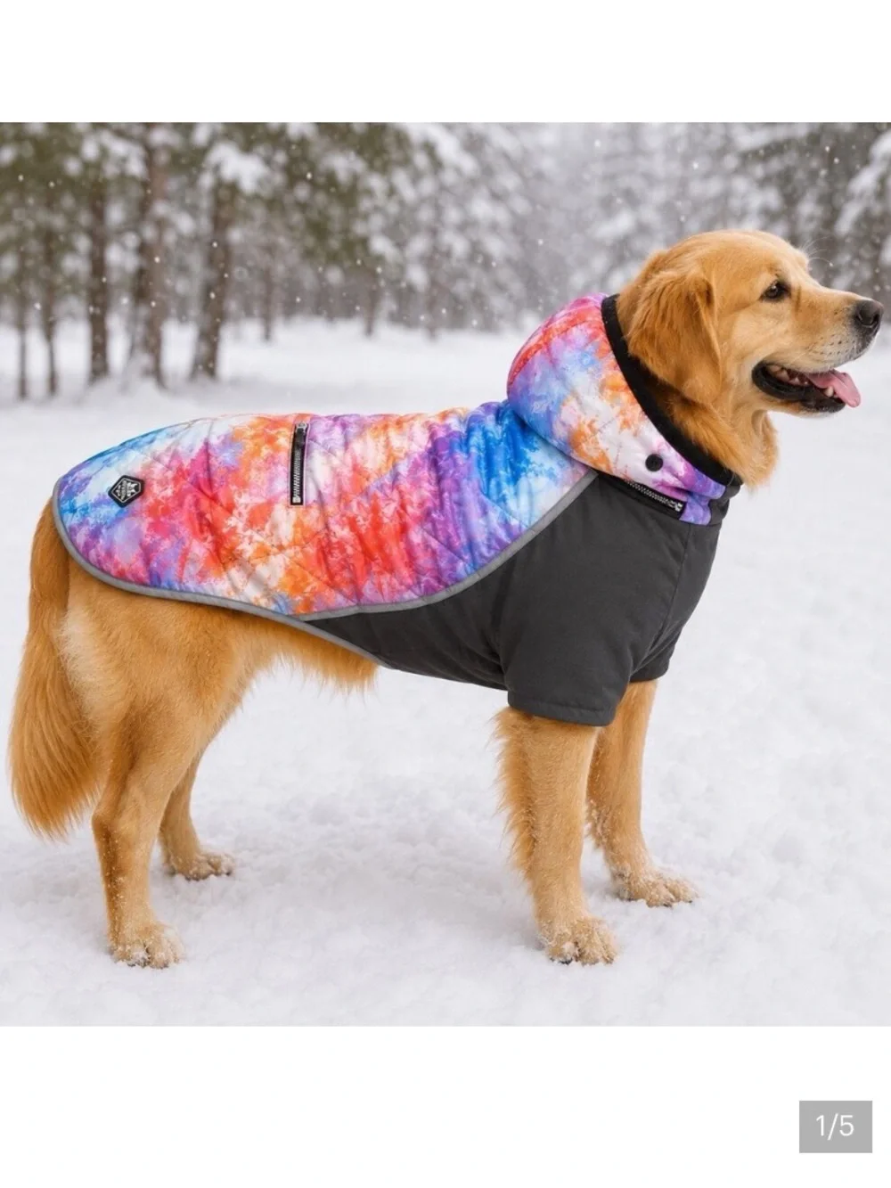 NWT Arcadia Trail Dog Coat Jacket LED Light Up Insulated Puffer Fleece Hood XXL